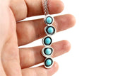 Turquoise Necklace - Cascading Turquoise Gemstone Pendant