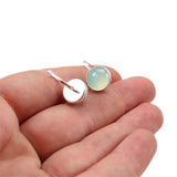 Sterling Silver Pale Blue Chalcedony Earrings on Silver Lever Back Wires