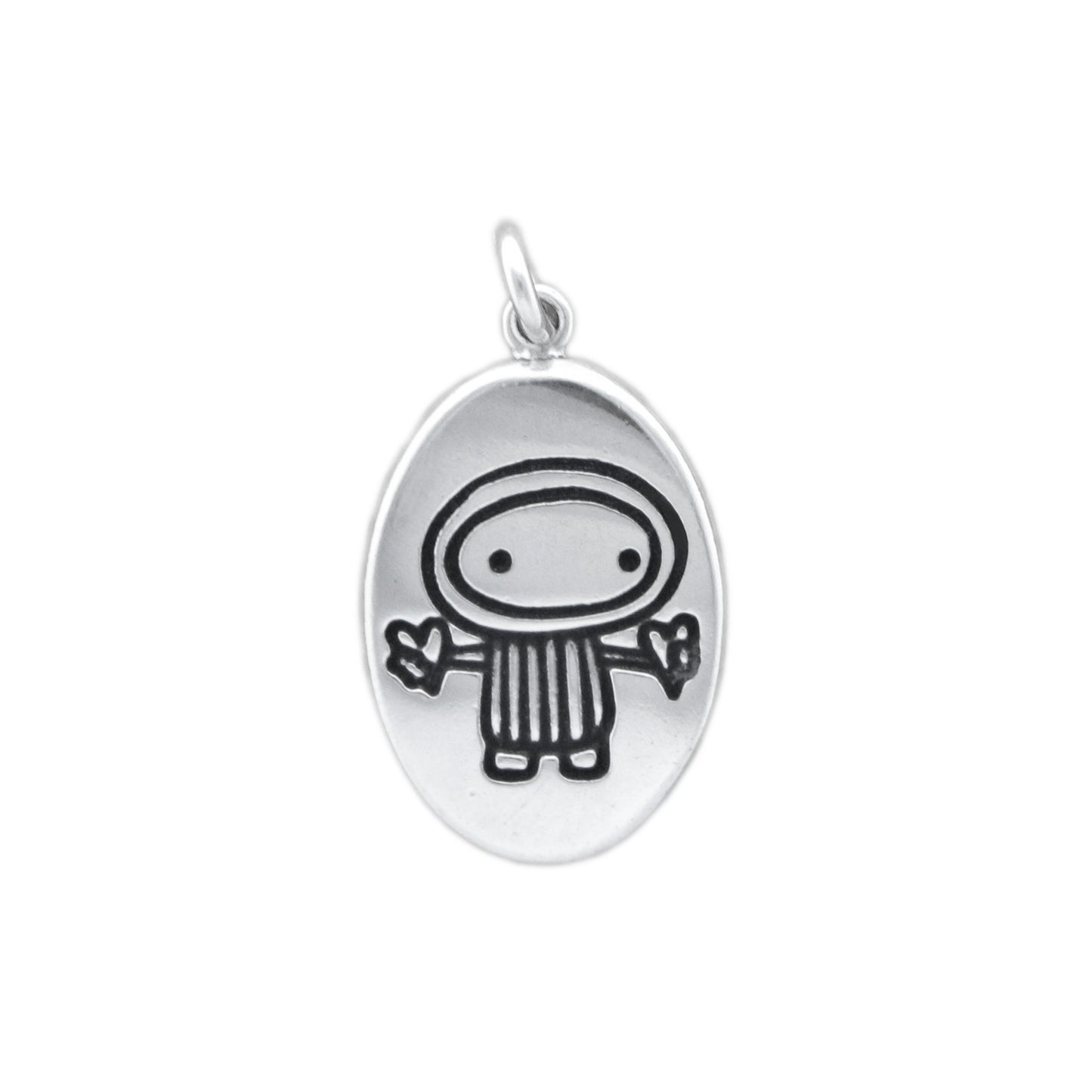 Oval Sterling Silver Libra Charm Necklace on Adjustable Chain