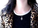 Sterling Silver Anthropomorphic Shark Charm Necklace on Adjustable Sterling Chain
