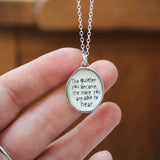 "The quieter you become, the more you are able to hear" Pendant - Sterling Silver and Enamel Poetry Quote Necklace