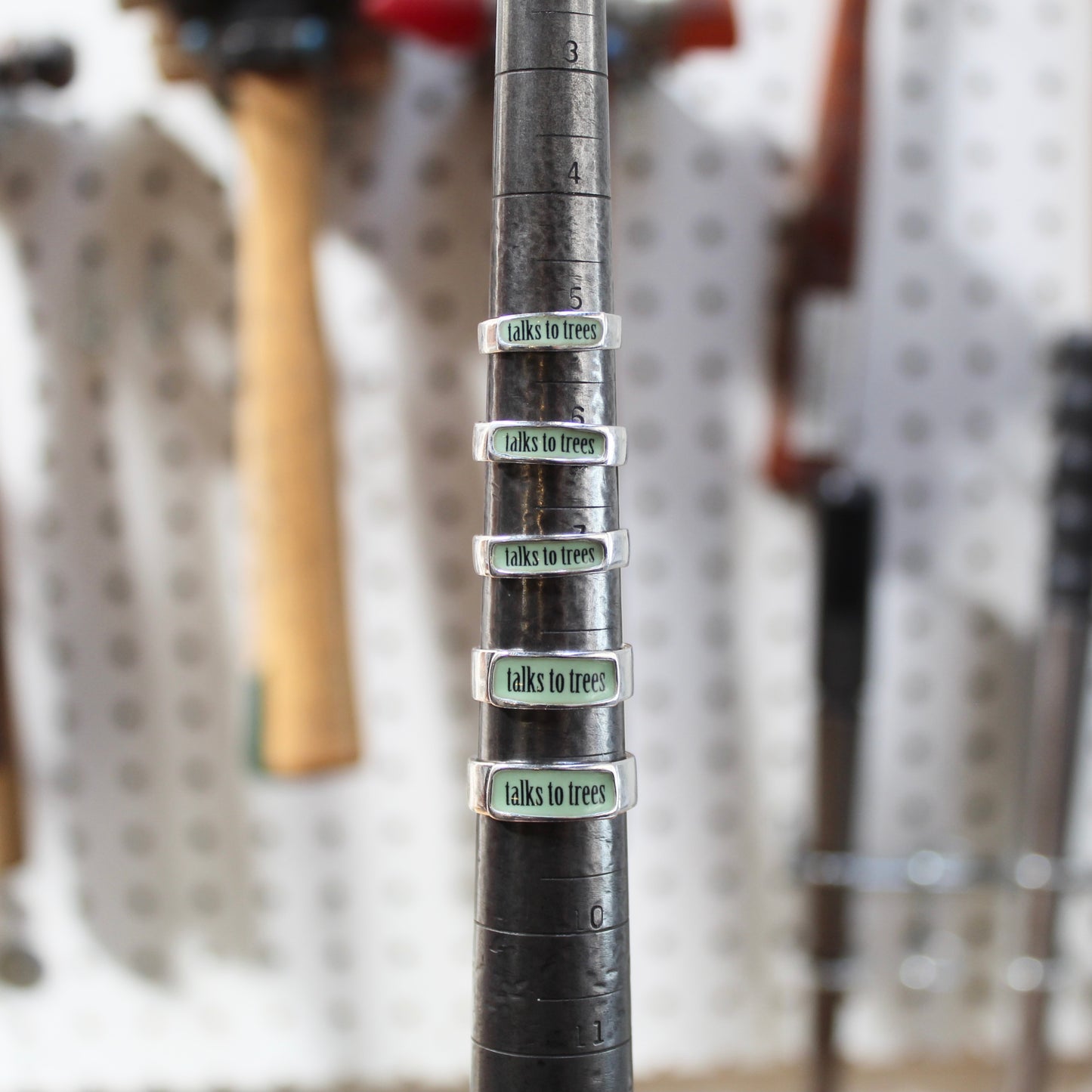 Sterling Silver and Enamel Talks to Trees Band Ring