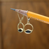 Modern Gold Dipped Earrings - Reversible Mid Century Modern Sterling Silver, Enamel and Gold Earrings