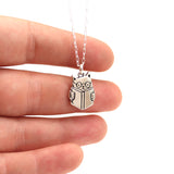 Sterling Silver Book Cat Charm Necklace - Smart Cat Jewelry