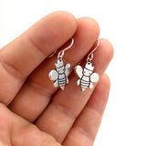 Sterling Silver Queen Bee Charm Earrings