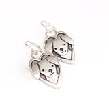 Sterling Silver Labrador Retriever Charm Earrings on 925 Ear Wires