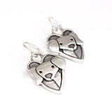 Sterling Silver Dachshund Charm Earrings on 925 Ear Wires