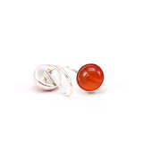 Sterling Silver Deep Orange Carnelian Earrings on Silver Lever Back Wires