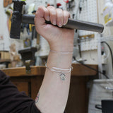 Sterling Silver Basset Hound Bracelet - Adjustable Bangle with Hound Charm