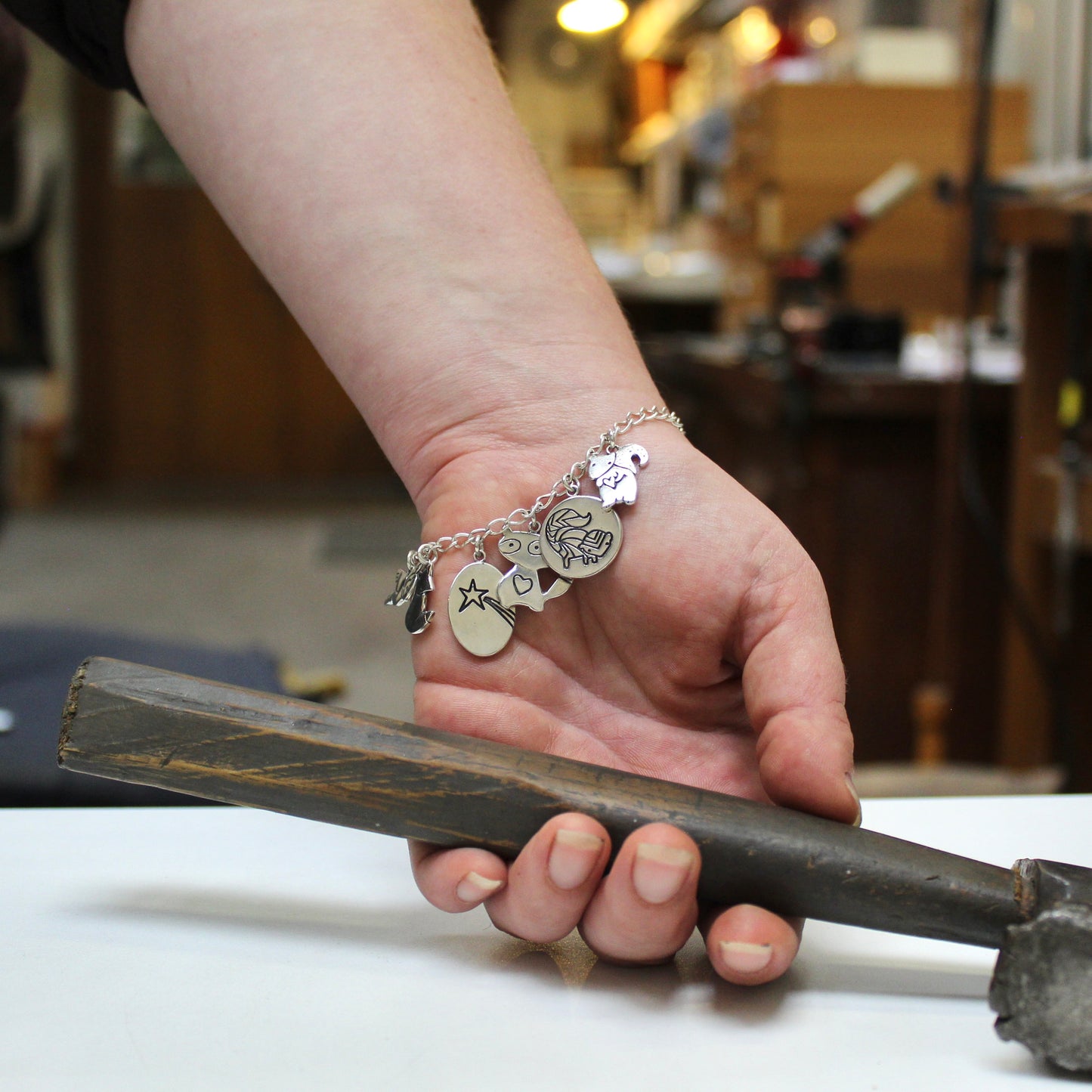 Woodland Creature Charm Bracelet - Sterling Silver Bracelet with Forest Animal Charms