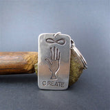 Pewter Create Keychain for Men and Women