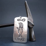Pewter Create Keychain for Men and Women