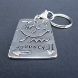 Pewter Journey Keychain for Men and Women