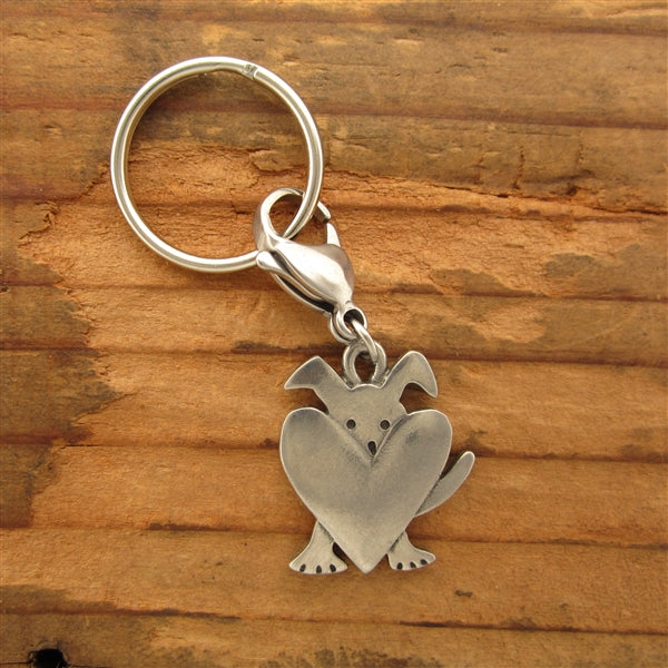 Mark Poulin Jewelry Pewter Dog Keychain