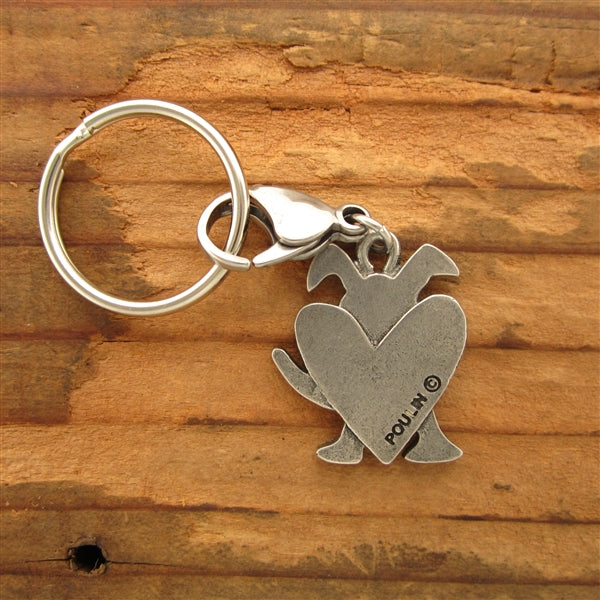 Mark Poulin Jewelry Pewter Dog Keychain