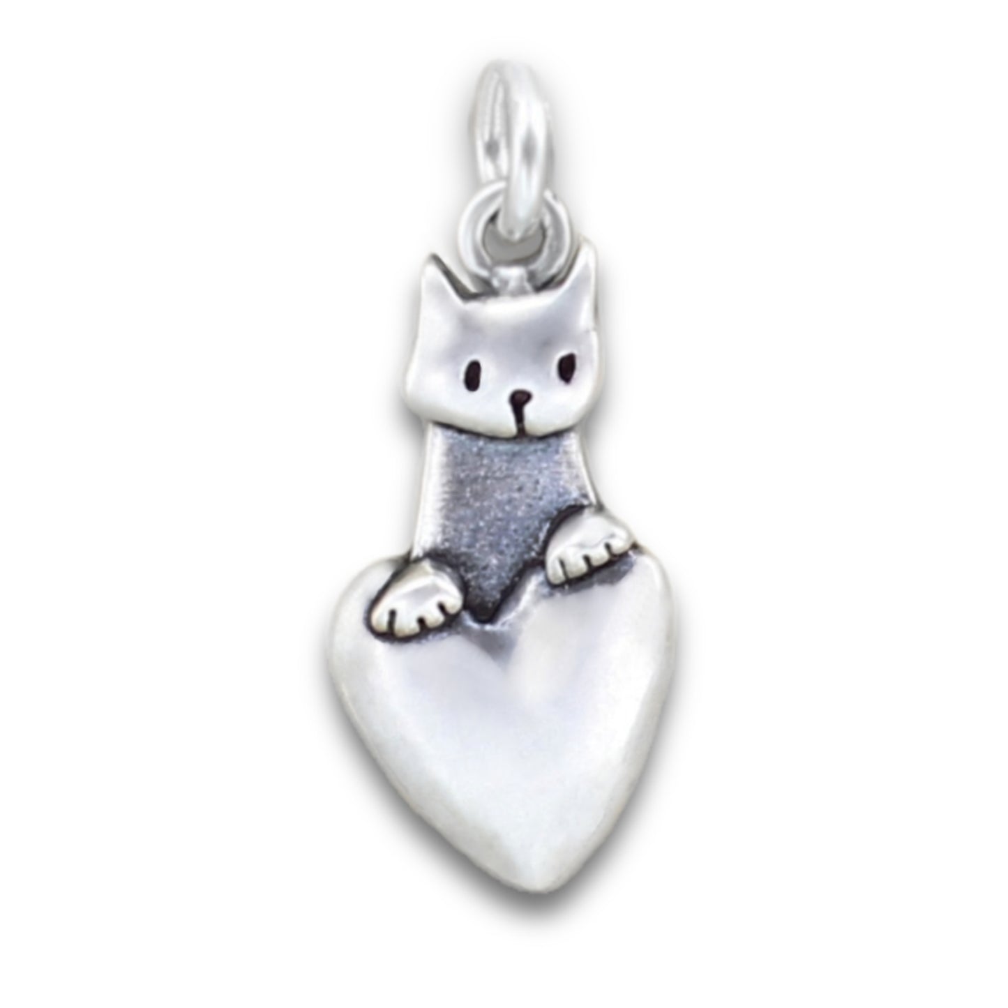 Tiny Peeking Kitten Charm Necklace - Small, Detailed and Adorable!