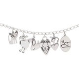 Good Dogs Charm Bracelet - Sterling Silver Bracelet with 6 Dog Charms