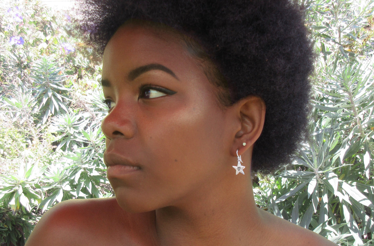 Opal Star Earrings - Adorable Sterling Silver and Opal Star Dangle Earrings