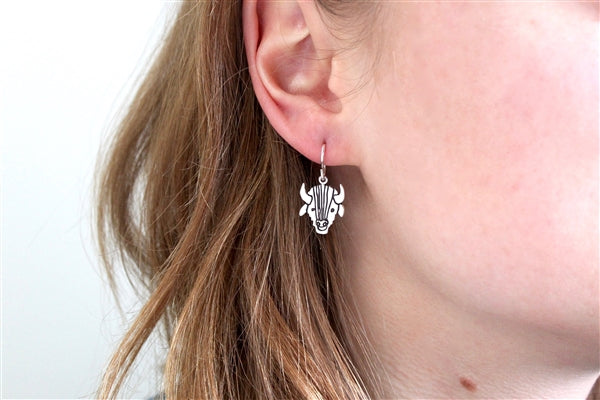 Sterling Silver Buffalo Earrings
