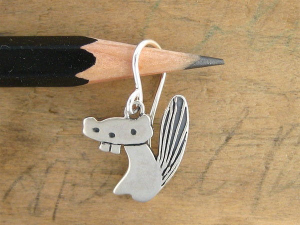 Sterling Silver Little Beaver Earrings - Beaver Jewelry