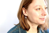 Sterling Silver Little Crown Heart Earrings - Modern Claddagh Earrings