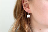Sterling Silver Little Sheep Earrings - Sheep Jewelry