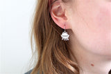 Sterling Silver Frog Earrings