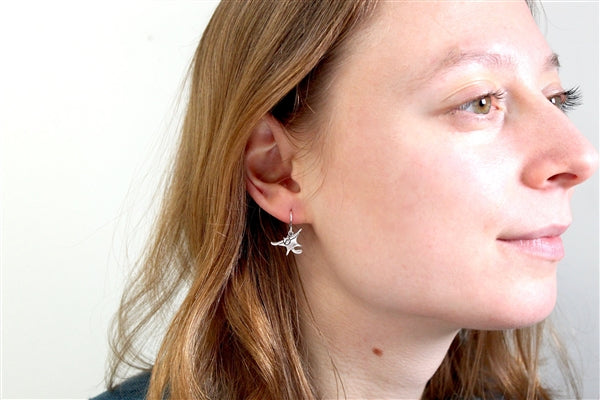 Sterling Silver Flying Squirrel Earrings