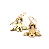 Gold Angel Bunny Earrings