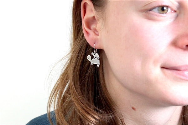 Sterling Silver Turtle Family Earrings