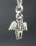Sterling Silver Angel Horse Charm Necklace on Adjustable Sterling Chain