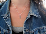 Sterling Silver Ballerina Cat Charm Necklace - Ballet Pendant on an Adjustable Sterling Chain