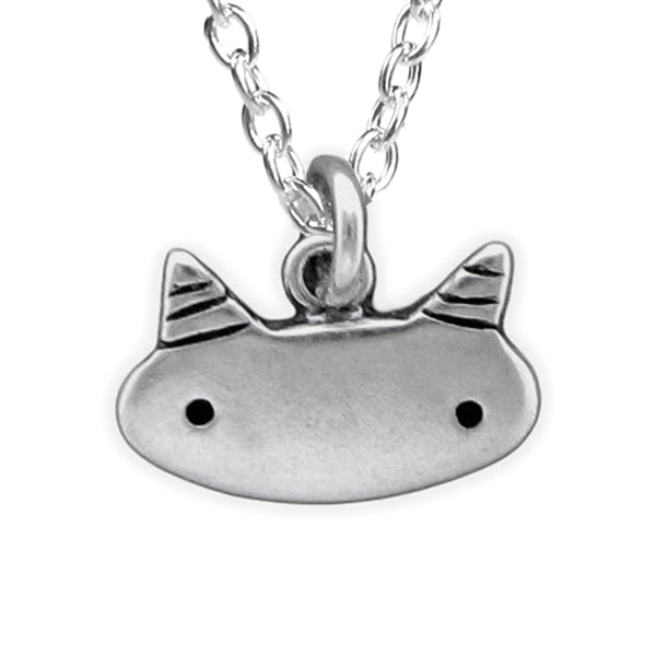 Sterling Silver Tiny Cat Charm Necklace on Adjustable Chain