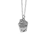 Sterling Silver Cupcake Charm Necklace on an Adjustable Sterling Chain