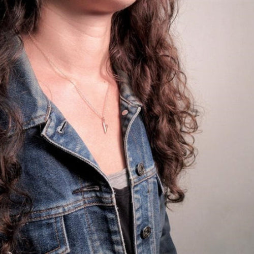Heart Charm Necklace - Choose Yellow Gold, Rose Gold or Sterling Silver