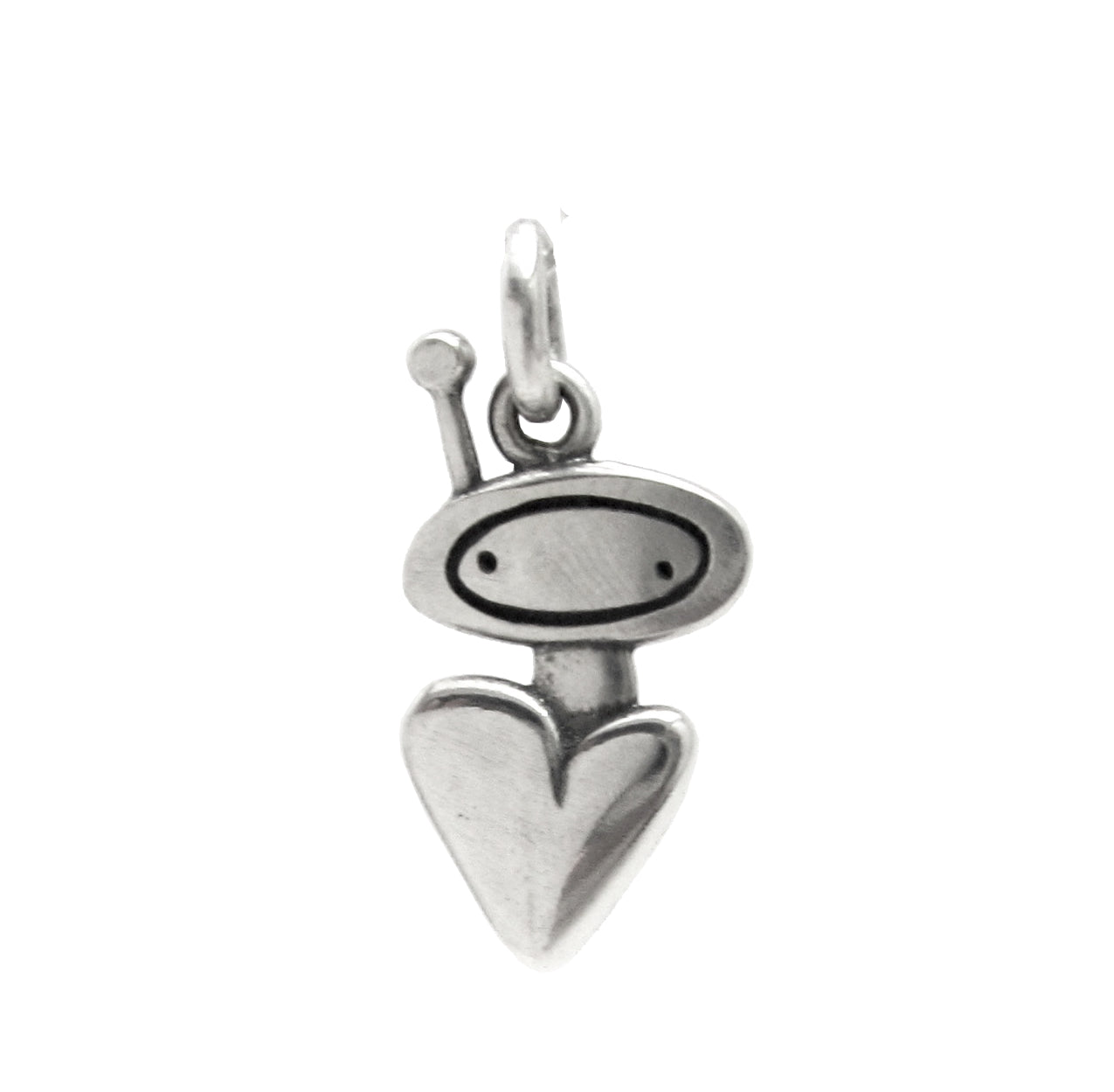 Sterling Silver Tiny Orbit Heart Necklace - Explorer Charm - Astronaut Charm