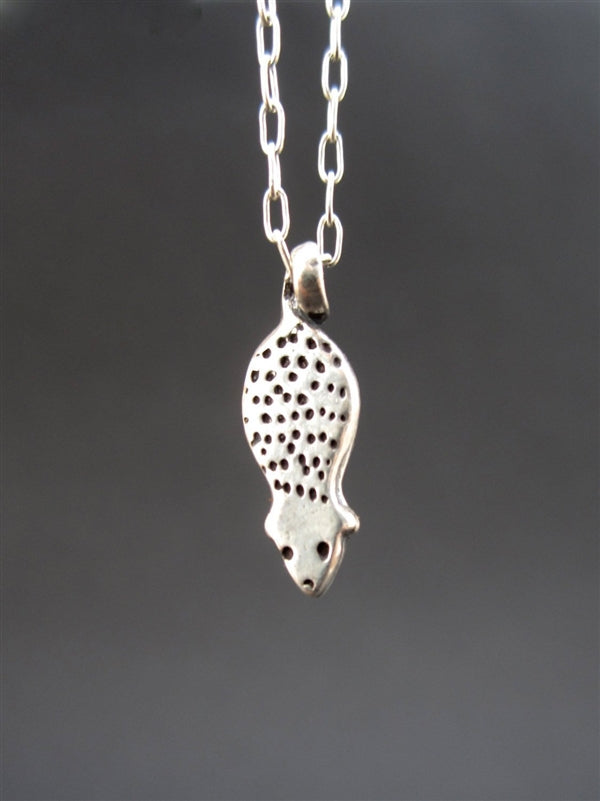 Sterling Silver Tiny Opossum Necklace on Adjustable Sterling Chain - Possum Charm