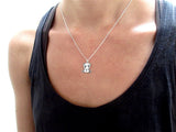 Sterling Silver Panda Charm Necklace on Adjustable Sterling Chain - Panda Charm