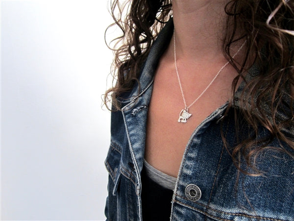 Sterling Silver Little Punk Kitty Necklace