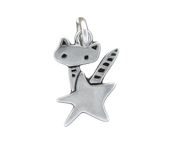 Sterling Silver Little Rocket Cat Necklace - Cat Jewelry