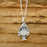 Sterling Silver Shark Necklace - Anthropomorphic Necklace