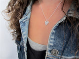 Sterling Silver Little Stripe Heart Necklace