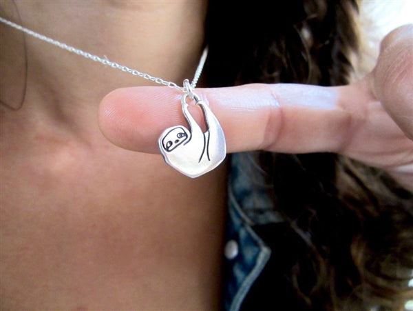 Sterling Silver Little Sloth Necklace
