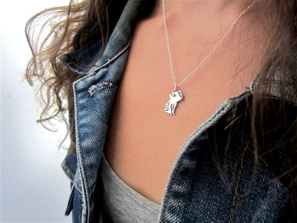 Sterling Silver Little Capybara Charm Necklace on an Adjustable 925 Chain