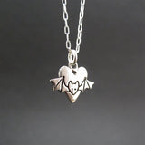 Sterling Silver Mother Daughter Bat Necklaces