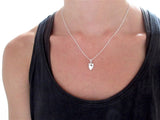 Sterling Silver Mother Daughter Crown Heart Necklaces
