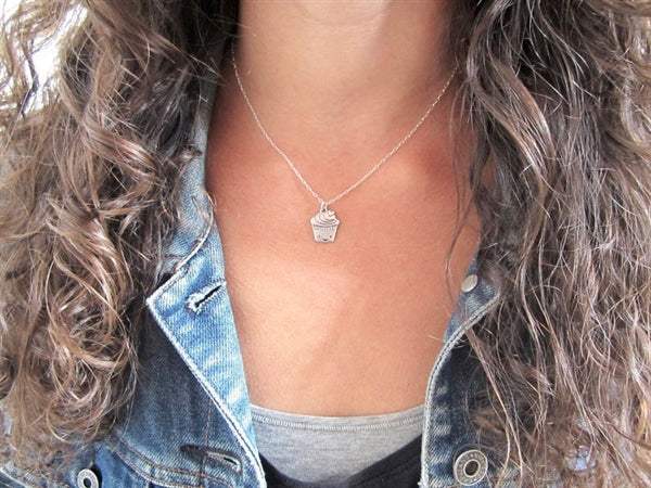 Sterling Silver Mother Daughter Cupcake Necklaces
