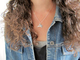 Sterling Silver Mother Daughter Flying Bunny Necklaces