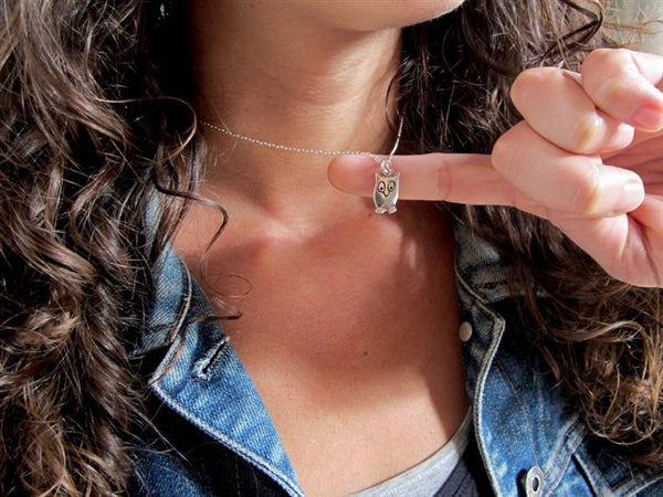 Sterling Silver Mother Daughter Owl Necklaces
