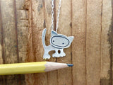 Sterling Silver Mother Daughter Punk Kitty Necklaces